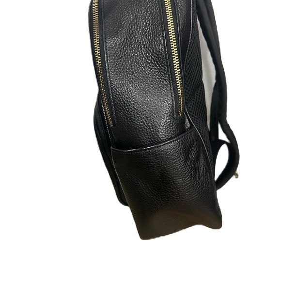 EUC Coach Medium Charlie Black Pebble Leather Goldtone Backpack - Picture 9 of 13